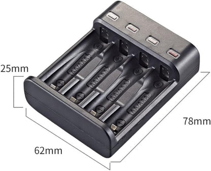 4 Slot Battery Charger for AA/AAA Batteries Nimh Battery Charger USB Universal Rechargeable Battery Charger