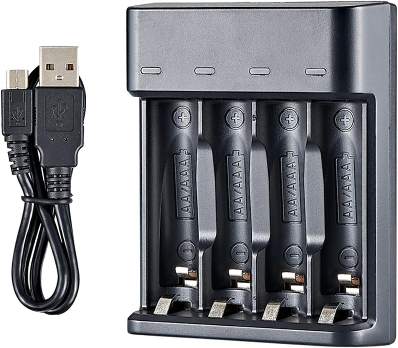 4 Slot Battery Charger for AA/AAA Batteries Nimh Battery Charger USB Universal Rechargeable Battery Charger