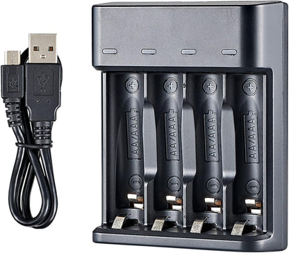 4 Slot Battery Charger for AA/AAA Batteries Nimh Battery Charger USB Universal Rechargeable Battery Charger
