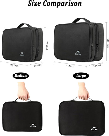 Electronics Organizer Travel Case, Water Resistant Cable Organizer Bag for Travel Essentials, Gifts for Men, Storage Bag for Camera Accessories, Phone, Cord & Tablet, Black