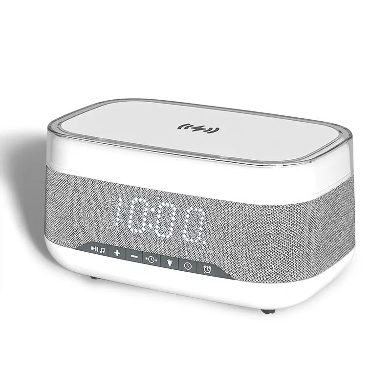Intelligent Multifunctional Alarm Clock, Bluetooth Speaker, Wireless Charger Fast Charge, Clock, Atmosphere Night Light Home Decor