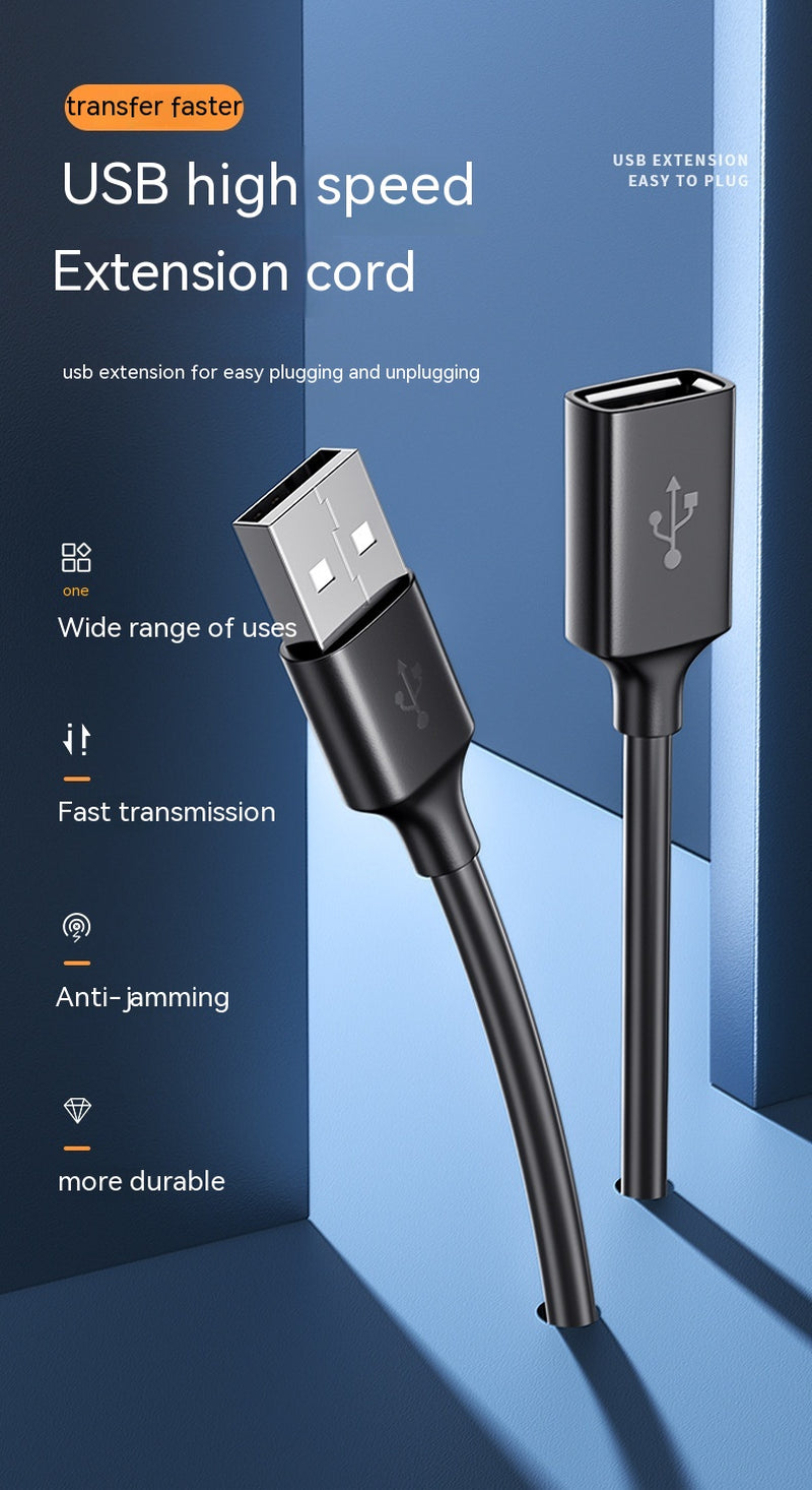 USB Extension, Male to Female Data Cable Extender 
