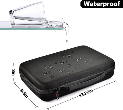 Battery Organizer Storage Case with Tester, Holds 148+ AA AAA AAAA C D 9V Button Cell Batteries, Portable Battery Holder Vault Bag for Home, Garage, Drawer & Emergency Kit, Black